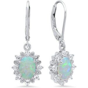 925 Sterling Silver Sunburst Oval Earrings